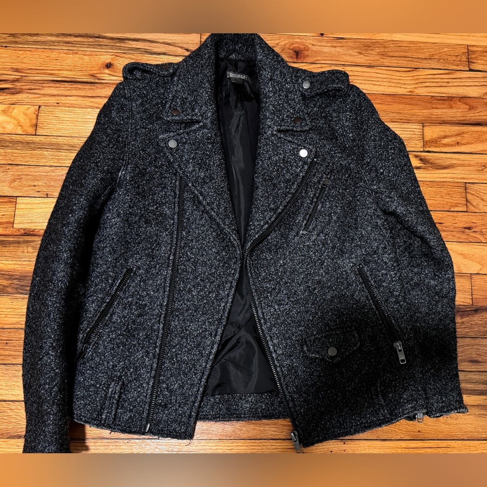 H&M Divided Wool Blend Motorcycle Jacket